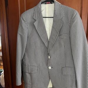 Classic Black and White Checkered Blazer